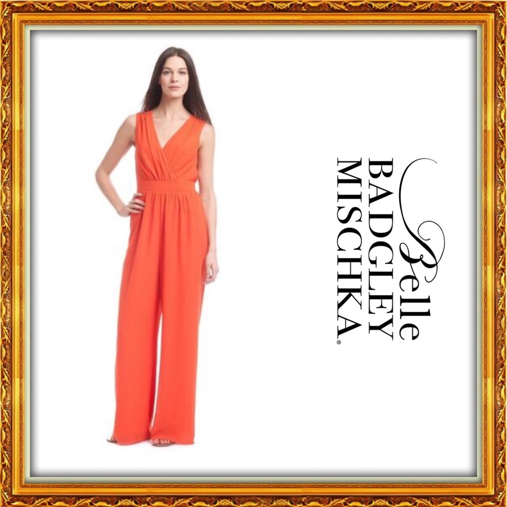 NWT | Belle Badgley Mischka Orange Jumpsuit!